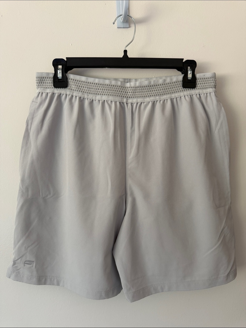 Fabletics Men’s Athletic Performance Lined Shorts in Light Gray